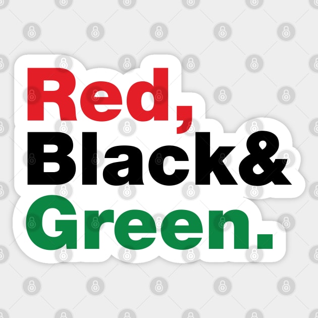 Red, Black & Green. Sticker by forgottentongues